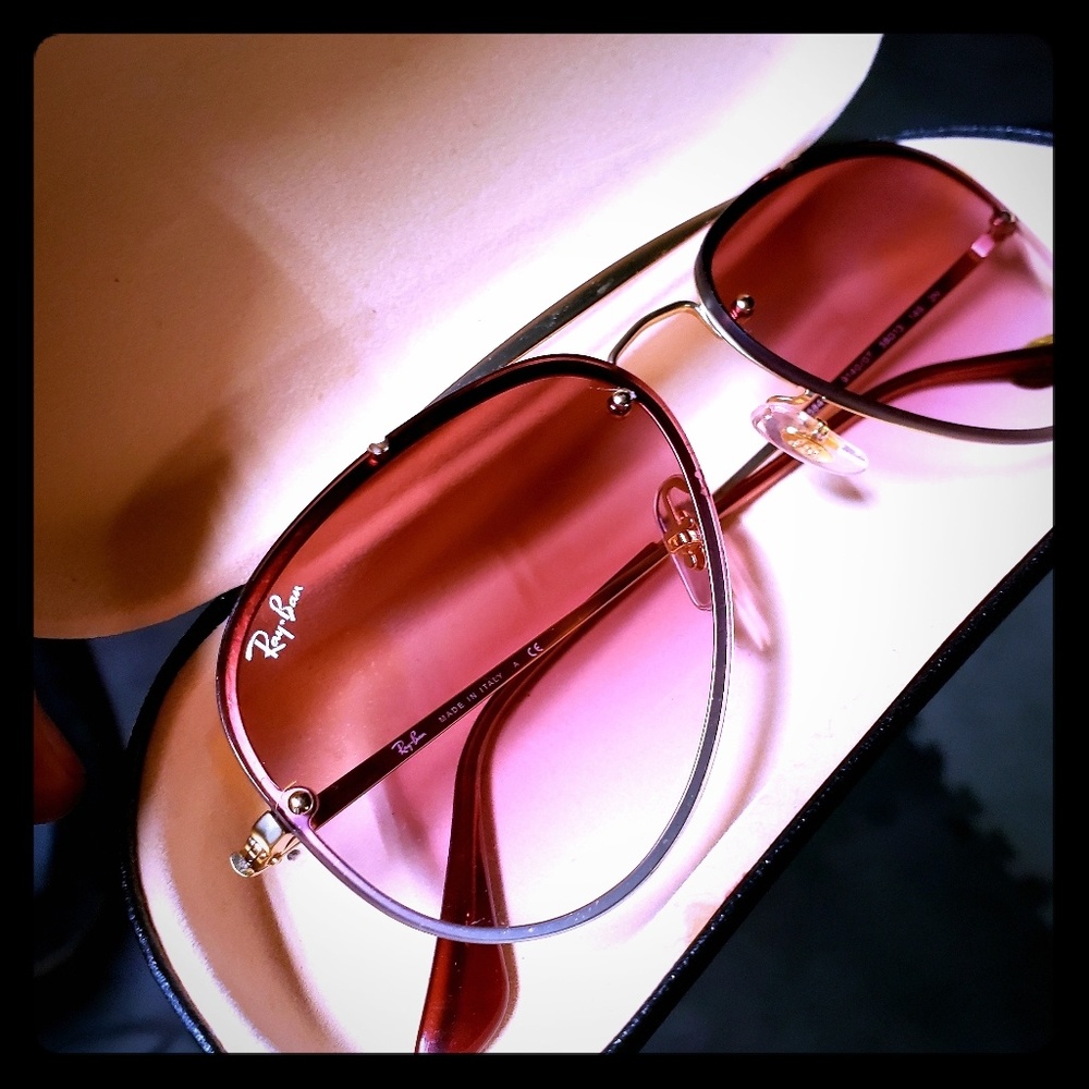 Womens Pink Rayban Aviators blaze edition